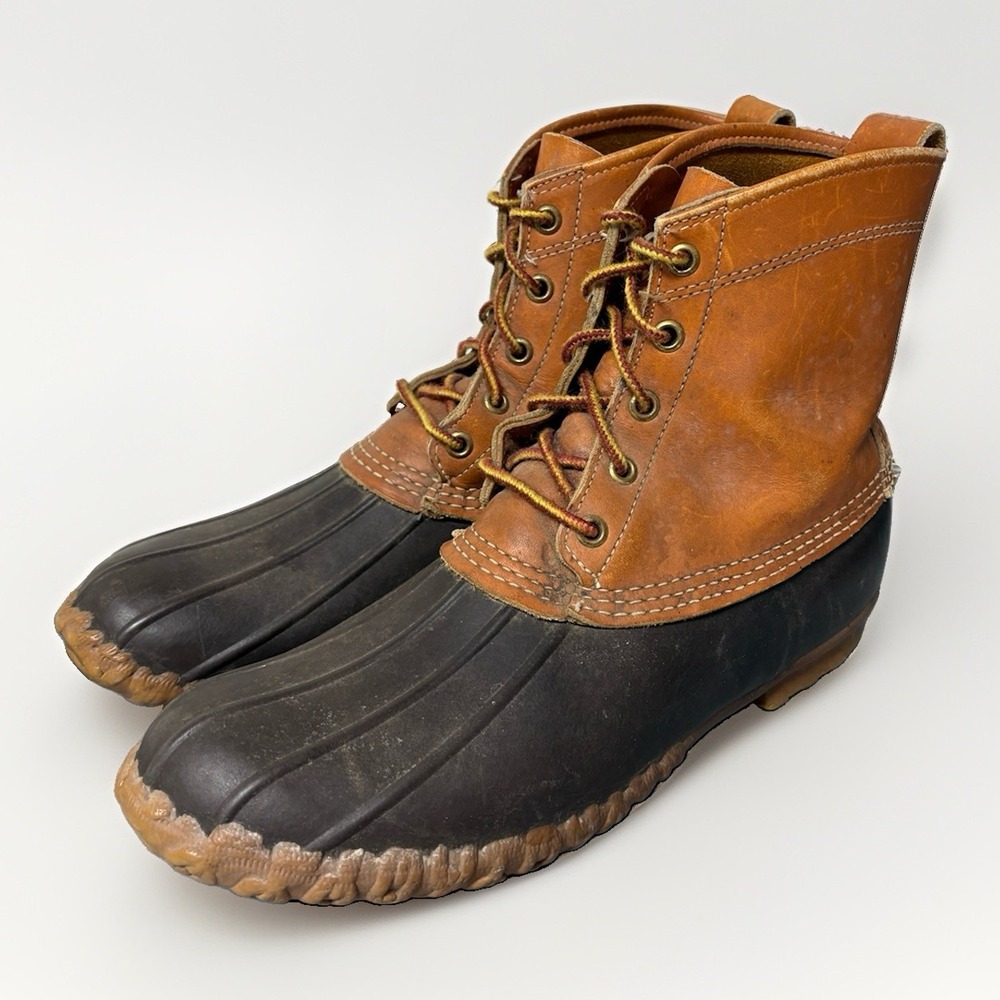 Vintage 70s LL Bean Maine Hunting Shoe Duck Boots 11 L Made In USA Brown